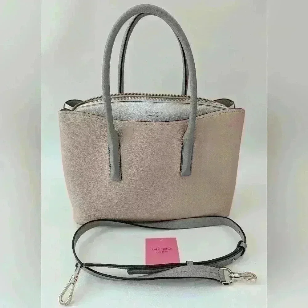 Kate Spade Margaux Large Satchel in Blush and White